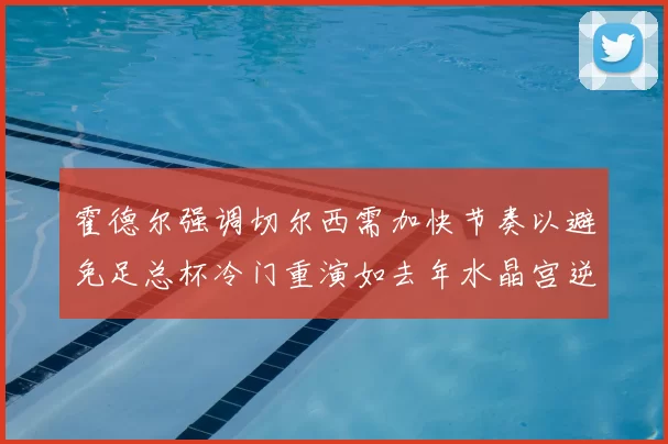 霍德尔强调切尔西需加快节奏以避免足总杯冷门重演如去年水晶宫逆袭曼城